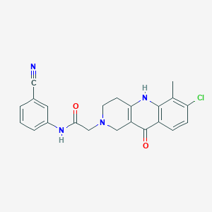 2-(7-chloro-6-methyl-10-oxo-3,4-dihydrobenzo[b][1,6]naphthyridin-2(1H,5H,10H)-yl)-N-(3-cyanophenyl)acetamide