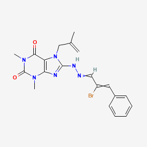 8-[2-(2-bromo-3-phenylprop-2-en-1-ylidene)hydrazin-1-yl]-1,3-dimethyl-7-(2-methylprop-2-en-1-yl)-2,3,6,7-tetrahydro-1H-purine-2,6-dione
