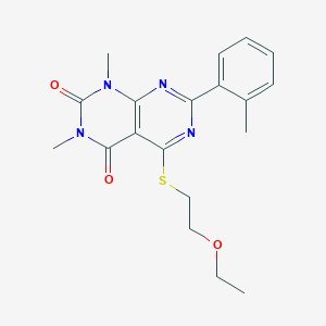 5-(2-Ethoxyethylsulfanyl)-1,3-dimethyl-7-(2-methylphenyl)pyrimido[4,5-d]pyrimidine-2,4-dione
