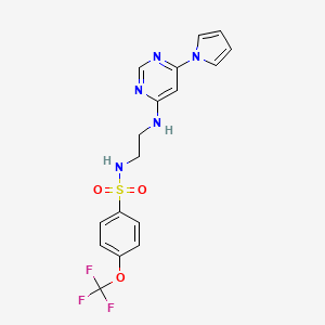 N-(2-((6-(1H-pyrrol-1-yl)pyrimidin-4-yl)amino)ethyl)-4-(trifluoromethoxy)benzenesulfonamide