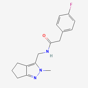 2-(4-fluorophenyl)-N-((2-methyl-2,4,5,6-tetrahydrocyclopenta[c]pyrazol-3-yl)methyl)acetamide