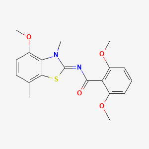 2,6-dimethoxy-N-(4-methoxy-3,7-dimethyl-1,3-benzothiazol-2-ylidene)benzamide