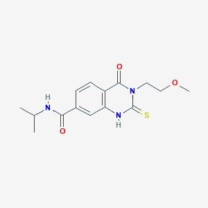 molecular formula C15H19N3O3S B2611070 3-(2-methoxyethyl)-4-oxo-N-(propan-2-yl)-2-sulfanylidene-1,2,3,4-tetrahydroquinazoline-7-carboxamide CAS No. 422527-49-9