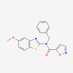 molecular formula C19H15N3O3S B2611122 N-benzyl-N-(5-methoxy-1,3-benzothiazol-2-yl)-1,2-oxazole-5-carboxamide CAS No. 941957-91-1