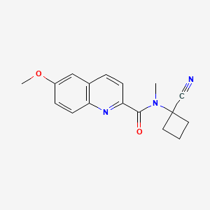 molecular formula C17H17N3O2 B2611145 N-(1-cyanocyclobutyl)-6-methoxy-N-methylquinoline-2-carboxamide CAS No. 1808838-30-3