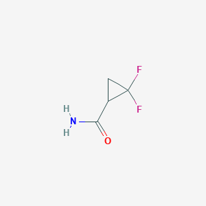 molecular formula C4H5F2NO B2611163 2,2-Difluorocyclopropane-1-carboxamide CAS No. 107872-84-4