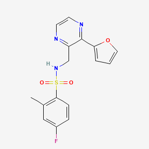 4-fluoro-N-((3-(furan-2-yl)pyrazin-2-yl)methyl)-2-methylbenzenesulfonamide