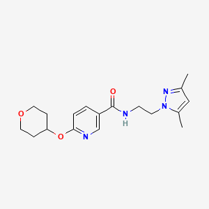 N-(2-(3,5-dimethyl-1H-pyrazol-1-yl)ethyl)-6-((tetrahydro-2H-pyran-4-yl)oxy)nicotinamide