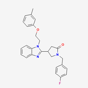 1-[(4-fluorophenyl)methyl]-4-{1-[2-(3-methylphenoxy)ethyl]-1H-1,3-benzodiazol-2-yl}pyrrolidin-2-one