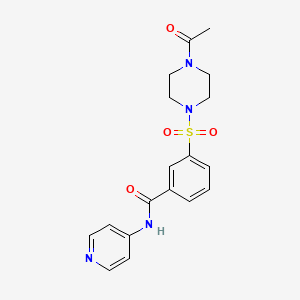 {3-[(4-acetylpiperazinyl)sulfonyl]phenyl}-N-(4-pyridyl)carboxamide
