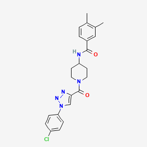 N-(1-(1-(4-chlorophenyl)-1H-1,2,3-triazole-4-carbonyl)piperidin-4-yl)-3,4-dimethylbenzamide