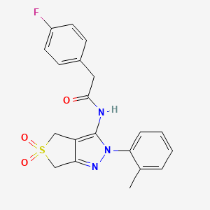 N-(5,5-dioxido-2-(o-tolyl)-4,6-dihydro-2H-thieno[3,4-c]pyrazol-3-yl)-2-(4-fluorophenyl)acetamide