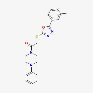 1-(4-Phenylpiperazin-1-yl)-2-((5-(m-tolyl)-1,3,4-oxadiazol-2-yl)thio)ethanone
