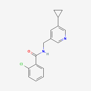 2-chloro-N-((5-cyclopropylpyridin-3-yl)methyl)benzamide
