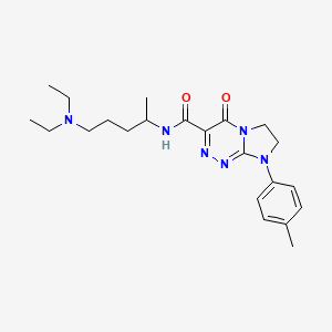 molecular formula C22H32N6O2 B2611295 N-[5-(diethylamino)pentan-2-yl]-8-(4-methylphenyl)-4-oxo-4H,6H,7H,8H-imidazo[2,1-c][1,2,4]triazine-3-carboxamide CAS No. 946310-83-4