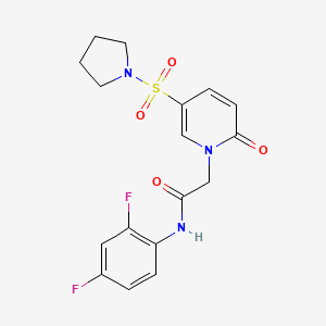 molecular formula C17H17F2N3O4S B2611458 N-(2,4-difluorophenyl)-2-[2-oxo-5-(pyrrolidine-1-sulfonyl)-1,2-dihydropyridin-1-yl]acetamide CAS No. 949272-16-6