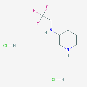 molecular formula C7H15Cl2F3N2 B2611463 N-(2,2,2-Trifluoroethyl)piperidin-3-amine dihydrochloride CAS No. 2172253-10-8