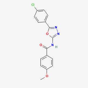molecular formula C16H12ClN3O3 B2611468 N-[5-(4-chlorophenyl)-1,3,4-oxadiazol-2-yl]-4-methoxybenzamide CAS No. 357194-57-1