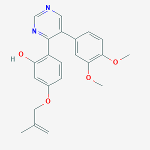 B2611547 2-(5-(3,4-Dimethoxyphenyl)pyrimidin-4-yl)-5-((2-methylallyl)oxy)phenol CAS No. 903207-08-9