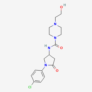 N-(1-(4-chlorophenyl)-5-oxopyrrolidin-3-yl)-4-(2-hydroxyethyl)piperazine-1-carboxamide