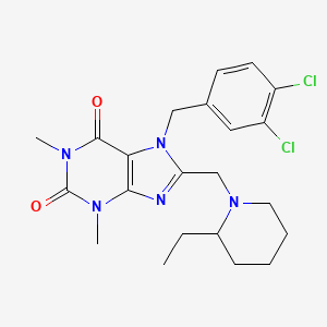 7-[(3,4-Dichlorophenyl)methyl]-8-[(2-ethylpiperidin-1-yl)methyl]-1,3-dimethylpurine-2,6-dione