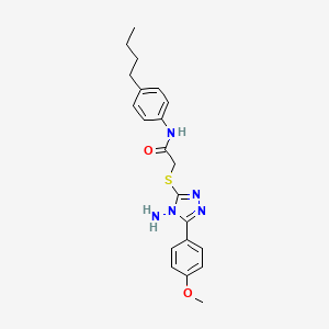 2-{[4-amino-5-(4-methoxyphenyl)-4H-1,2,4-triazol-3-yl]sulfanyl}-N-(4-butylphenyl)acetamide