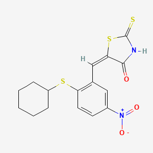 5-{[2-(Cyclohexylsulfanyl)-5-nitrophenyl]methylene}-2-thioxo-1,3-thiazolan-4-one