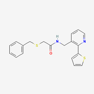2-(benzylthio)-N-((2-(thiophen-2-yl)pyridin-3-yl)methyl)acetamide