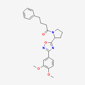 3-(3,4-Dimethoxyphenyl)-5-[1-(4-phenylbutanoyl)pyrrolidin-2-yl]-1,2,4-oxadiazole