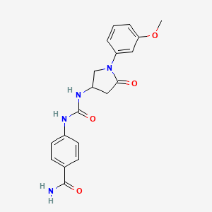 4-(3-(1-(3-Methoxyphenyl)-5-oxopyrrolidin-3-yl)ureido)benzamide