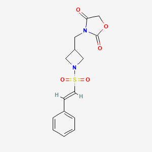 (E)-3-((1-(styrylsulfonyl)azetidin-3-yl)methyl)oxazolidine-2,4-dione