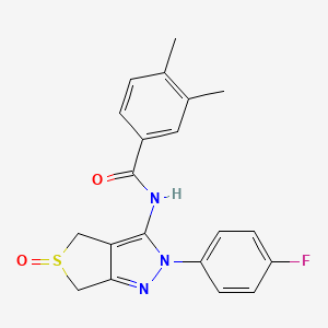 N-[2-(4-fluorophenyl)-5-oxo-4,6-dihydrothieno[3,4-c]pyrazol-3-yl]-3,4-dimethylbenzamide