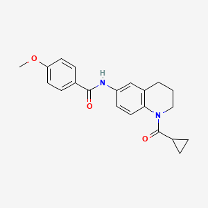 molecular formula C21H22N2O3 B2611590 N-(1-cyclopropanecarbonyl-1,2,3,4-tetrahydroquinolin-6-yl)-4-methoxybenzamide CAS No. 899983-11-0