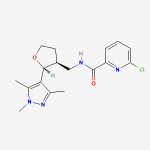 6-chloro-N-{[(2R,3S)-2-(1,3,5-trimethyl-1H-pyrazol-4-yl)oxolan-3-yl]methyl}pyridine-2-carboxamide