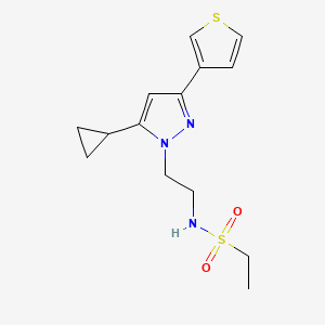 N-(2-(5-cyclopropyl-3-(thiophen-3-yl)-1H-pyrazol-1-yl)ethyl)ethanesulfonamide