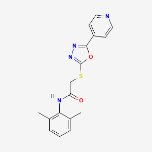 molecular formula C17H16N4O2S B2611645 N-(2,6-dimethylphenyl)-2-[(5-pyridin-4-yl-1,3,4-oxadiazol-2-yl)sulfanyl]acetamide CAS No. 905499-14-1