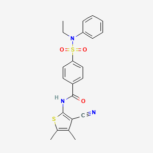 molecular formula C22H21N3O3S2 B2611646 N-(3-cyano-4,5-dimethylthiophen-2-yl)-4-(N-ethyl-N-phenylsulfamoyl)benzamide CAS No. 896305-40-1