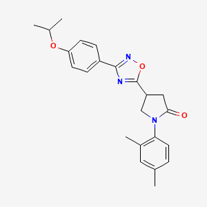 molecular formula C23H25N3O3 B2611648 1-(2,4-Dimethylphenyl)-4-(3-(4-isopropoxyphenyl)-1,2,4-oxadiazol-5-yl)pyrrolidin-2-one CAS No. 1171849-85-6