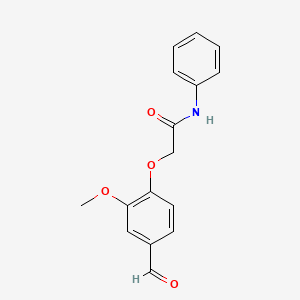 molecular formula C16H15NO4 B2611649 2-(4-formyl-2-methoxyphenoxy)-N-phenylacetamide CAS No. 31438-73-0