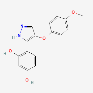 4-(4-(4-methoxyphenoxy)-1H-pyrazol-3-yl)benzene-1,3-diol