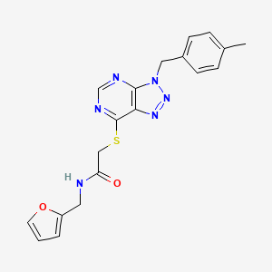 molecular formula C19H18N6O2S B2611665 N-(furan-2-ylmethyl)-2-((3-(4-methylbenzyl)-3H-[1,2,3]triazolo[4,5-d]pyrimidin-7-yl)thio)acetamide CAS No. 903264-42-6