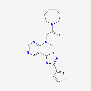 1-(Azepan-1-yl)-2-(methyl(5-(3-(thiophen-3-yl)-1,2,4-oxadiazol-5-yl)pyrimidin-4-yl)amino)ethanone
