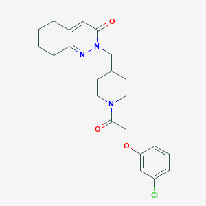 molecular formula C22H26ClN3O3 B2611716 2-[[1-[2-(3-Chlorophenoxy)acetyl]piperidin-4-yl]methyl]-5,6,7,8-tetrahydrocinnolin-3-one CAS No. 2320179-06-2