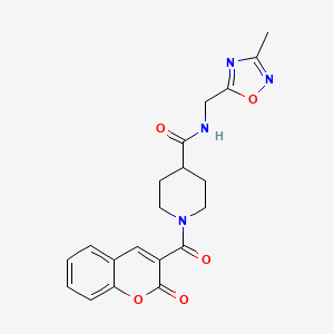 molecular formula C20H20N4O5 B2611722 N-((3-methyl-1,2,4-oxadiazol-5-yl)methyl)-1-(2-oxo-2H-chromene-3-carbonyl)piperidine-4-carboxamide CAS No. 1334374-90-1