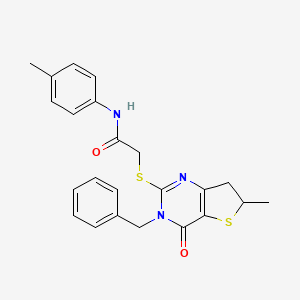 molecular formula C23H23N3O2S2 B2611725 2-((3-benzyl-6-methyl-4-oxo-3,4,6,7-tetrahydrothieno[3,2-d]pyrimidin-2-yl)thio)-N-(p-tolyl)acetamide CAS No. 689262-77-9