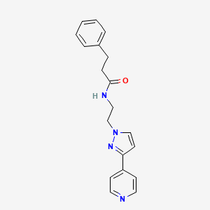 3-phenyl-N-(2-(3-(pyridin-4-yl)-1H-pyrazol-1-yl)ethyl)propanamide