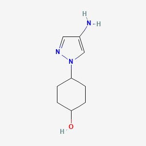 molecular formula C9H15N3O B2611755 trans-4-(4-amino-1H-pyrazol-1-yl)cyclohexan-1-ol CAS No. 1426921-58-5