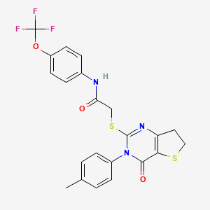 2-((4-oxo-3-(p-tolyl)-3,4,6,7-tetrahydrothieno[3,2-d]pyrimidin-2-yl)thio)-N-(4-(trifluoromethoxy)phenyl)acetamide