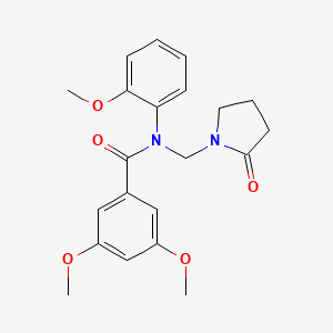 3,5-dimethoxy-N-(2-methoxyphenyl)-N-[(2-oxopyrrolidin-1-yl)methyl]benzamide