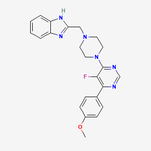 2-[[4-[5-Fluoro-6-(4-methoxyphenyl)pyrimidin-4-yl]piperazin-1-yl]methyl]-1H-benzimidazole